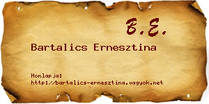 Bartalics Ernesztina névjegykártya