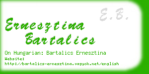 ernesztina bartalics business card